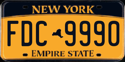 NY license plate FDC9990