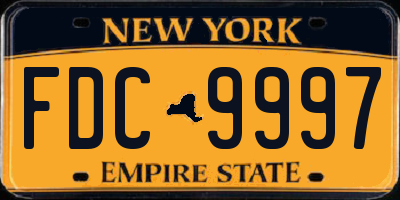NY license plate FDC9997