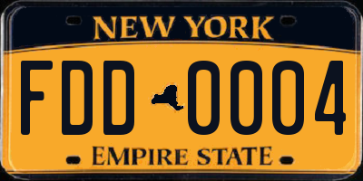 NY license plate FDD0004