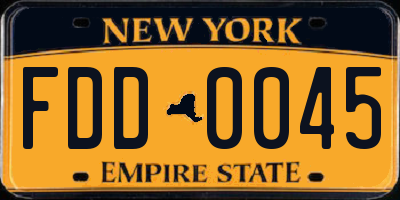 NY license plate FDD0045