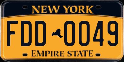 NY license plate FDD0049
