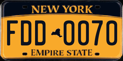 NY license plate FDD0070