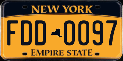 NY license plate FDD0097