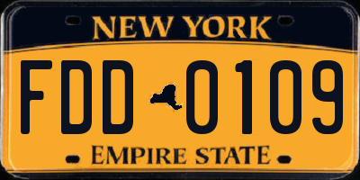 NY license plate FDD0109