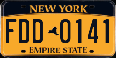 NY license plate FDD0141