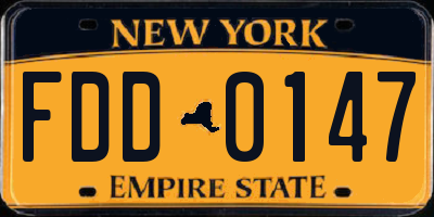 NY license plate FDD0147