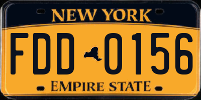 NY license plate FDD0156