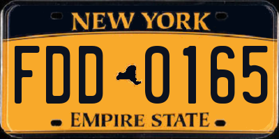 NY license plate FDD0165