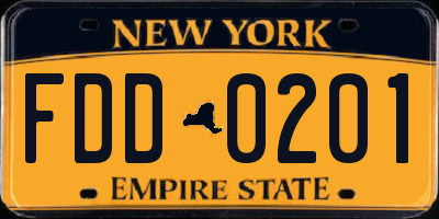 NY license plate FDD0201