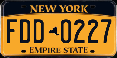 NY license plate FDD0227