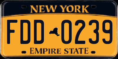NY license plate FDD0239
