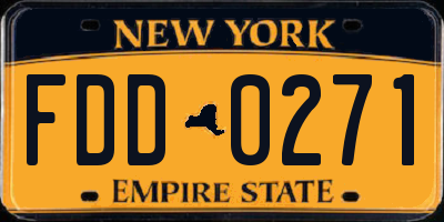 NY license plate FDD0271