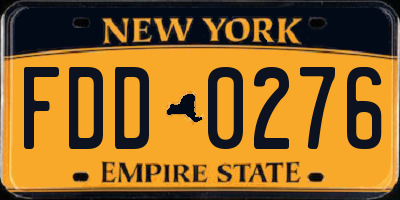 NY license plate FDD0276