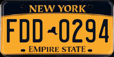 NY license plate FDD0294