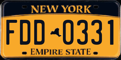 NY license plate FDD0331