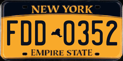 NY license plate FDD0352