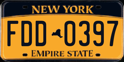 NY license plate FDD0397