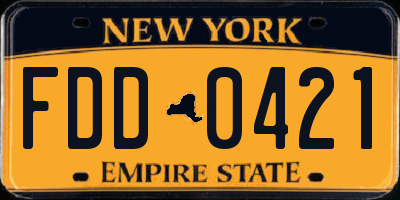 NY license plate FDD0421