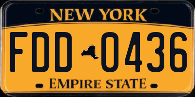 NY license plate FDD0436