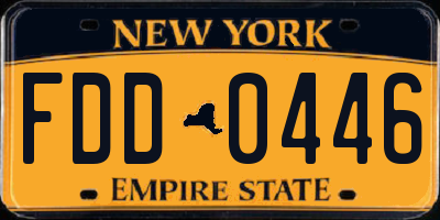 NY license plate FDD0446