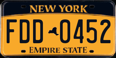 NY license plate FDD0452