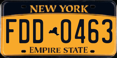 NY license plate FDD0463
