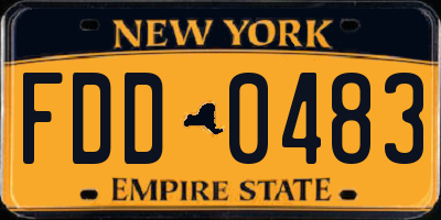 NY license plate FDD0483