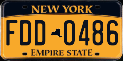 NY license plate FDD0486