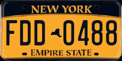 NY license plate FDD0488