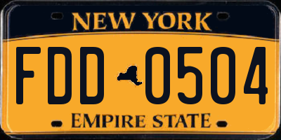 NY license plate FDD0504