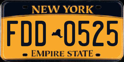 NY license plate FDD0525