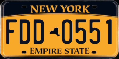 NY license plate FDD0551