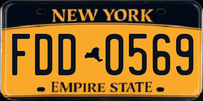 NY license plate FDD0569