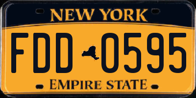 NY license plate FDD0595