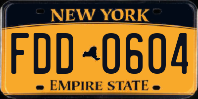 NY license plate FDD0604