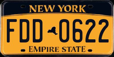 NY license plate FDD0622