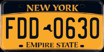 NY license plate FDD0630