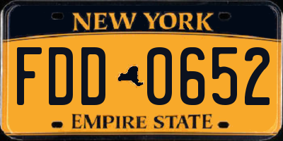 NY license plate FDD0652
