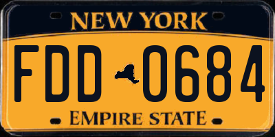NY license plate FDD0684
