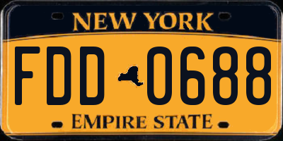 NY license plate FDD0688