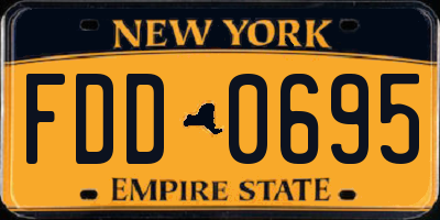 NY license plate FDD0695