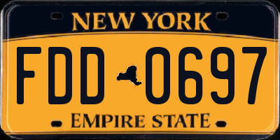 NY license plate FDD0697
