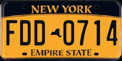 NY license plate FDD0714
