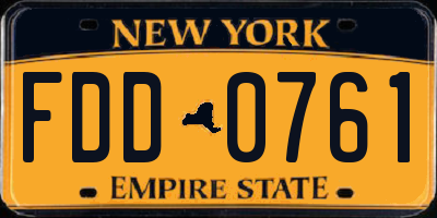 NY license plate FDD0761