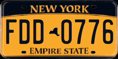 NY license plate FDD0776