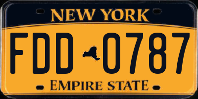 NY license plate FDD0787