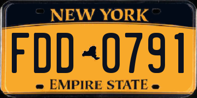 NY license plate FDD0791