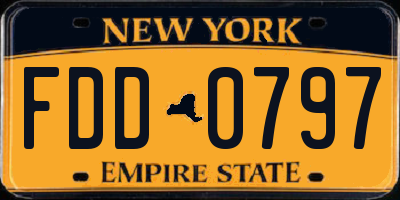 NY license plate FDD0797