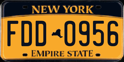 NY license plate FDD0956
