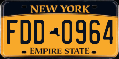 NY license plate FDD0964